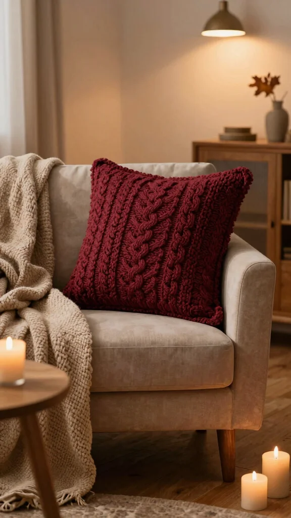 12 Crochet Pillow Cover Pattern Free Ideas for Beautiful Handmade Cushions - 7. Cozy Cable Knit Style 1