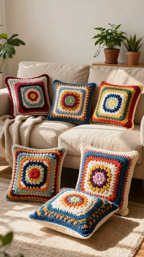 12 Crochet Pillow Cover Pattern Free Ideas for Beautiful Handmade Cushions - 9. Recycled Yarn Wonders 1