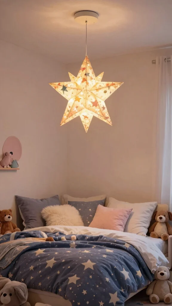 12 DIY Hanging Lamp Shade Ideas to Add Character to Your Space - 9. Twinkling Star Shade 1