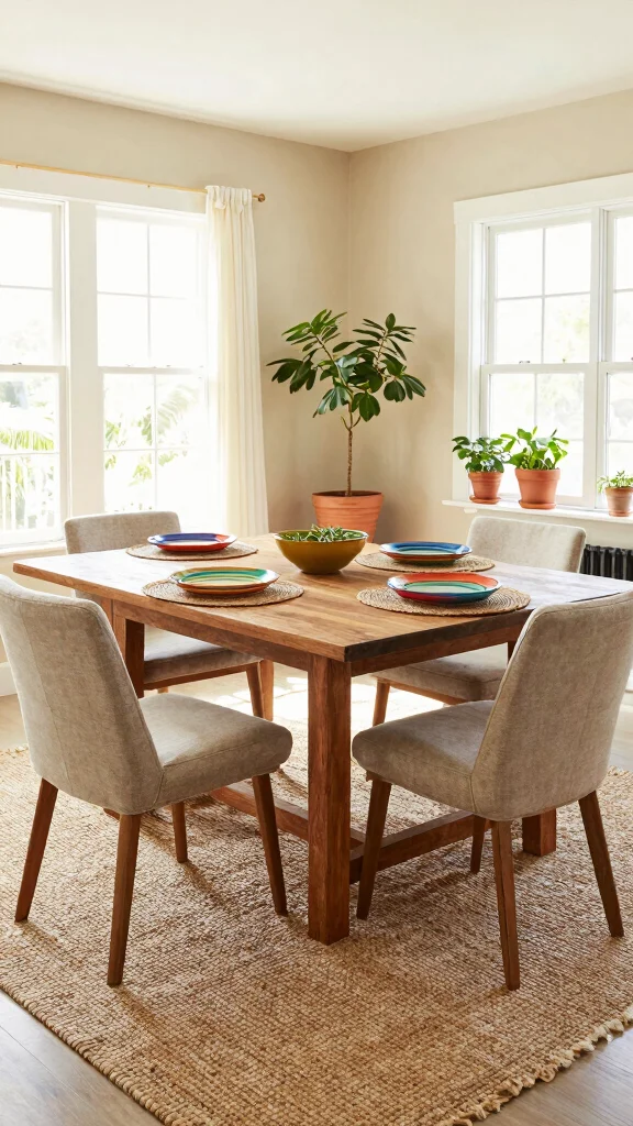 12 Dining Room Rug Ideas to Make Your Eating Space Feel Complete - 1. Natural Jute Rugs for Timeless Elegance 1