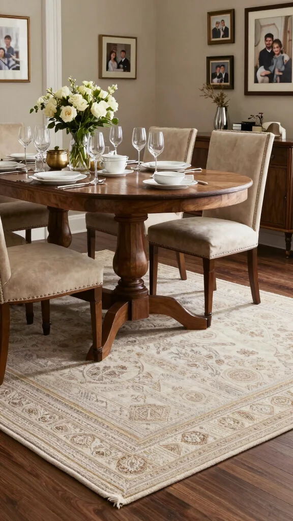 12 Dining Room Rug Ideas to Make Your Eating Space Feel Complete - 3. Handwoven Wool Rugs for Natural Warmth 1