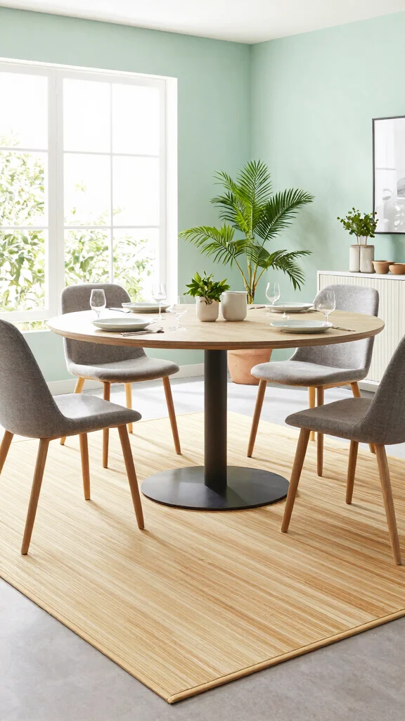 12 Dining Room Rug Ideas to Make Your Eating Space Feel Complete - 5. Eco-Friendly Bamboo Rugs for Nature Lovers 1