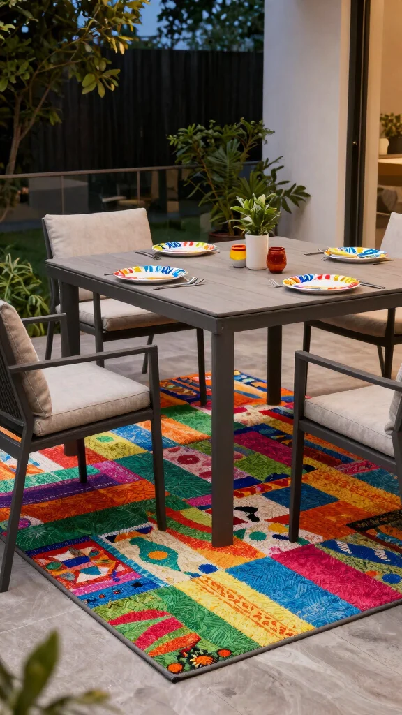 12 Dining Room Rug Ideas to Make Your Eating Space Feel Complete - 6. Recycled Plastic Rugs for Durability and Style 1
