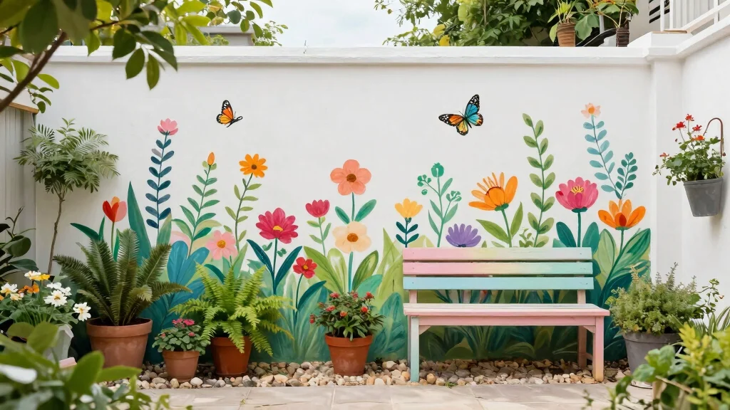 12 Garden Mural Outdoor Wall Art Ideas to Transform a Plain Backyard Wall