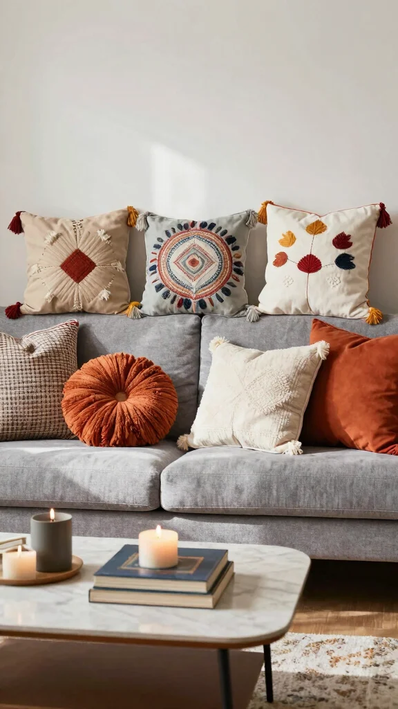 12 Gray Couch Pillow Ideas for a Polished and Cozy Living Room - 10. Decorative Pillow Styles 1