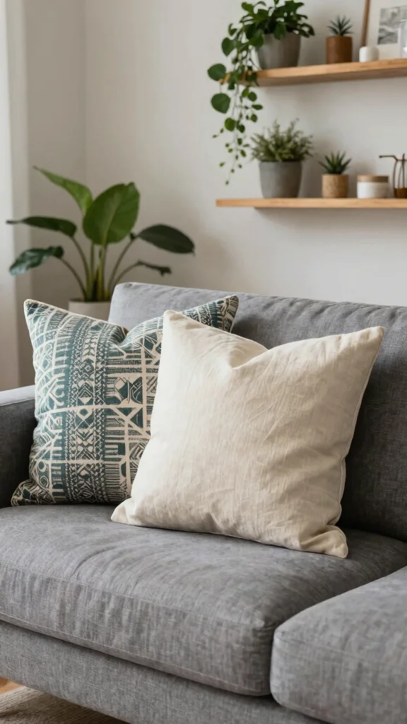 12 Gray Couch Pillow Ideas for a Polished and Cozy Living Room - 8. Eco-Friendly Fabrics 1