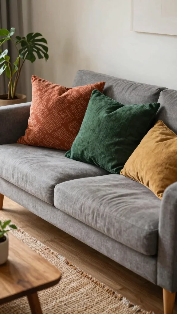 12 Grey Sofa Pillow Ideas That Add Contrast, Texture, and Warmth - 1. Earthy Tones for Natural Harmony 1