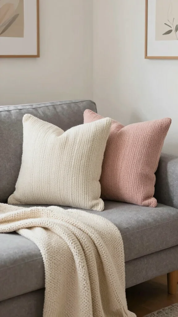 12 Grey Sofa Pillow Ideas That Add Contrast, Texture, and Warmth - 2. Textured Knits for Cozy Comfort 1