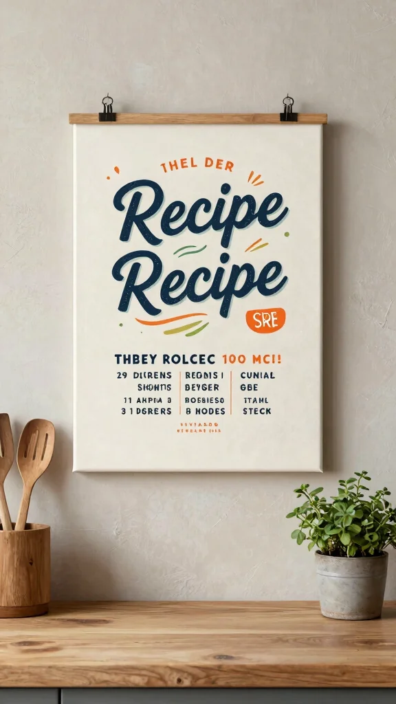 12 Kitchen Wall Art Ideas That Add Character to Everyday Spaces - 4. Recipe or Cooking Canvas 1