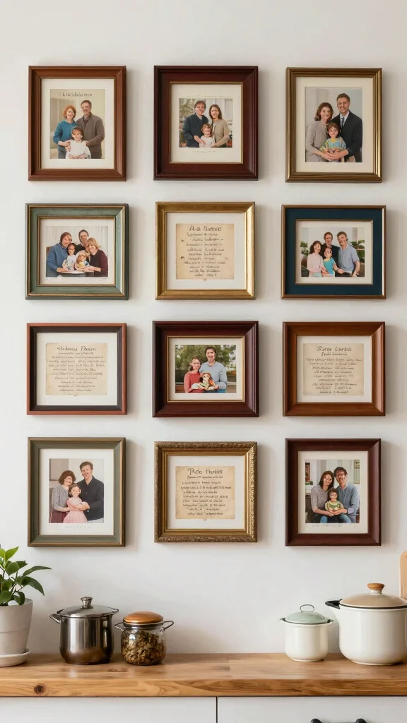 12 Kitchen Wall Art Ideas That Add Character to Everyday Spaces - 5. Framed Family Recipes 1