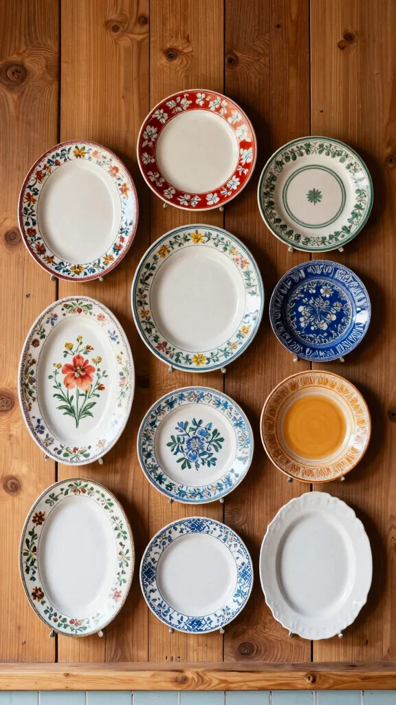 12 Kitchen Wall Art Ideas That Add Character to Everyday Spaces - 6. Decorative Dishware 1