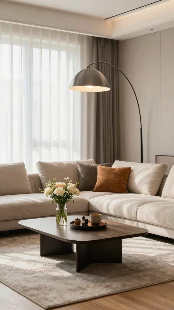 12 Mid Century Modern Floor Lamp Ideas for a Timeless and Stylish Living Room - 2. Arc Floor Lamp: A Dramatic Touch 1