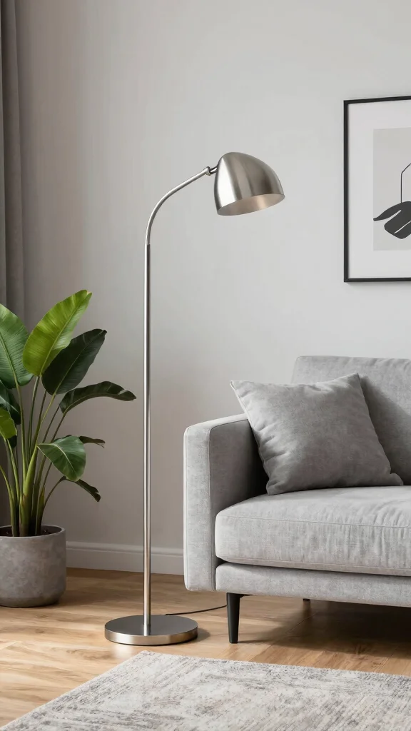 12 Mid Century Modern Floor Lamp Ideas for a Timeless and Stylish Living Room - 4. Minimalist Metal Floor Lamp 1