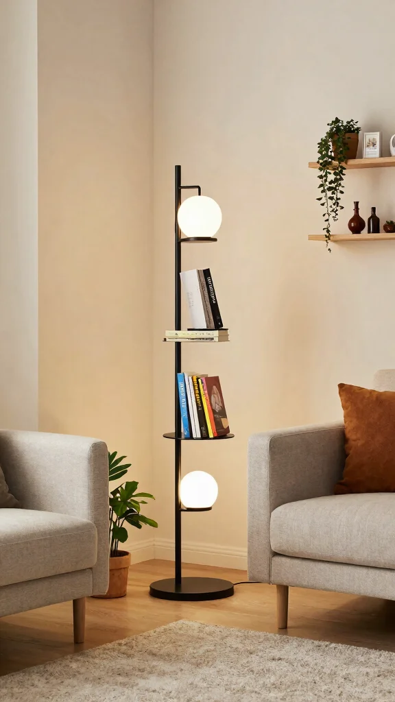 12 Mid Century Modern Floor Lamp Ideas for a Timeless and Stylish Living Room - 7. Multi-Functional Floor Lamps 1