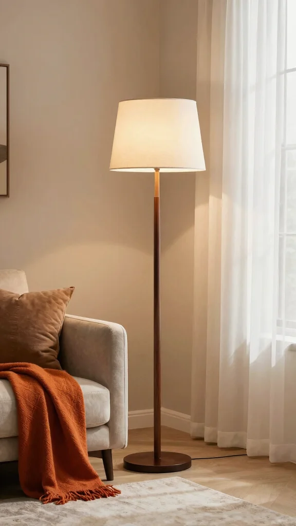 12 Mid Century Modern Floor Lamp Ideas for a Timeless and Stylish Living Room - 9. Dark Wood Finishes 1