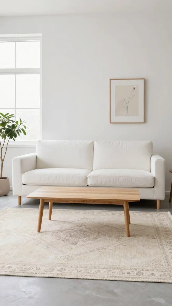 12 Moroccan Rug Living Room Ideas for Warmth, Texture, and Global Style - 4. Minimalist Approaches 1