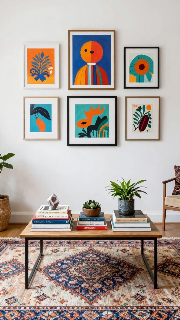 12 Moroccan Rug Living Room Ideas for Warmth, Texture, and Global Style - 9. Artistic Centerpieces 1