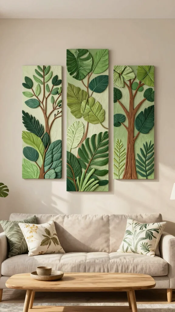 12 Paper Mache Wall Art Ideas for Creative and Lightweight DIY Decor - 1. Nature-Inspired Wall Panels 1