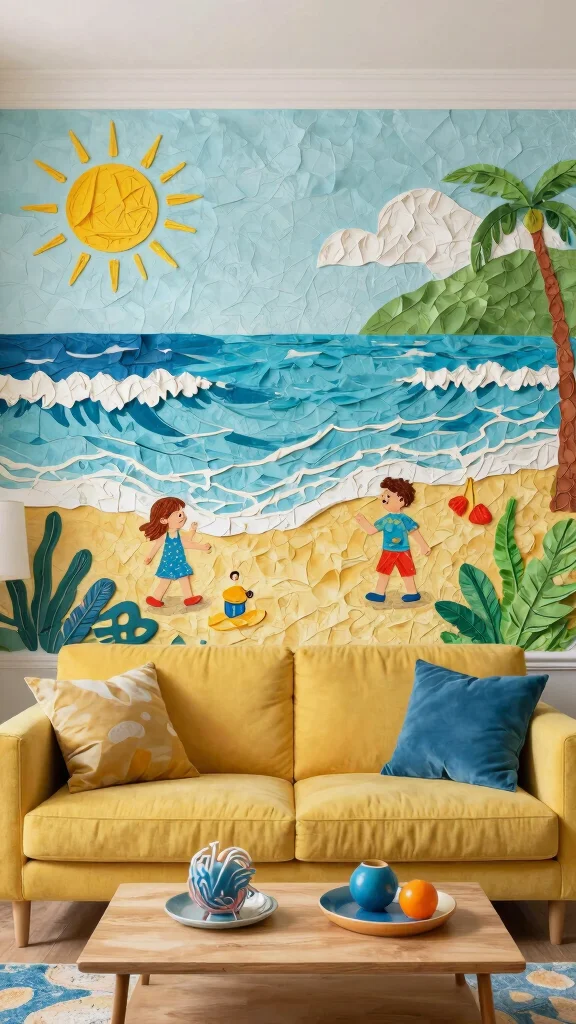 12 Paper Mache Wall Art Ideas for Creative and Lightweight DIY Decor - 10. Colorful Wall Murals 1