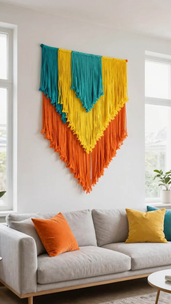 12 Paper Mache Wall Art Ideas for Creative and Lightweight DIY Decor - 11. Layered Fringe Wall Art 1