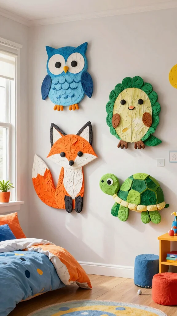 12 Paper Mache Wall Art Ideas for Creative and Lightweight DIY Decor - 2. Whimsical Animal Sculptures 1