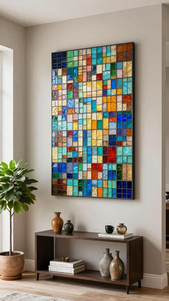 12 Paper Mache Wall Art Ideas for Creative and Lightweight DIY Decor - 7. Mosaic Style Wall Art 1
