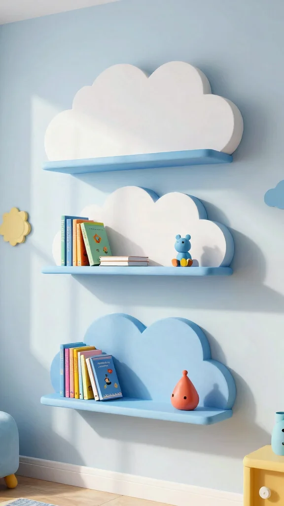 12 Paper Mache Wall Art Ideas for Creative and Lightweight DIY Decor - 9. Floating Paper Mache Shelves 1