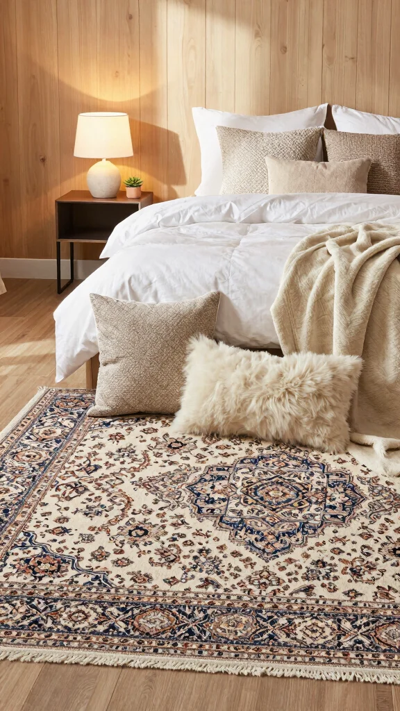 12 Persian Rug Bedroom Ideas for a Warm and Luxurious Retreat - 1. Layering Textures 1