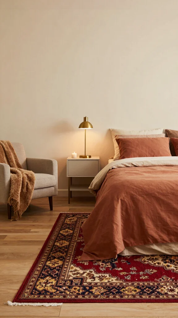 12 Persian Rug Bedroom Ideas for a Warm and Luxurious Retreat - 2. Embrace Warm Color Palettes 1