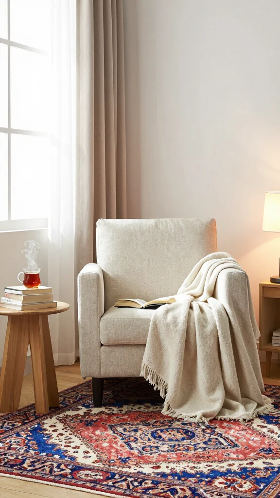 12 Persian Rug Bedroom Ideas for a Warm and Luxurious Retreat - 4. Creating a Cozy Reading Nook 1