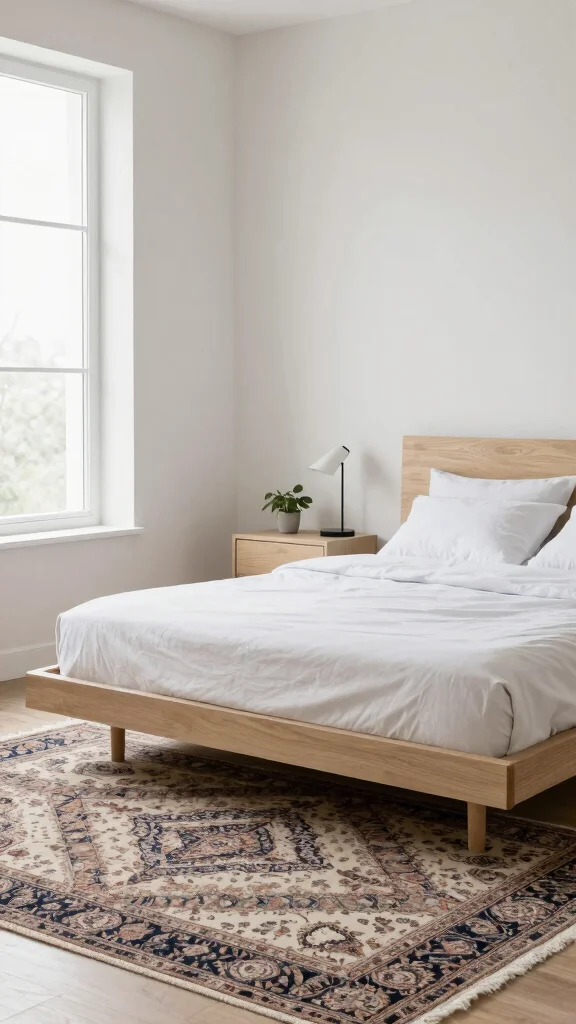 12 Persian Rug Bedroom Ideas for a Warm and Luxurious Retreat - 5. Minimalist Furniture Choices 1