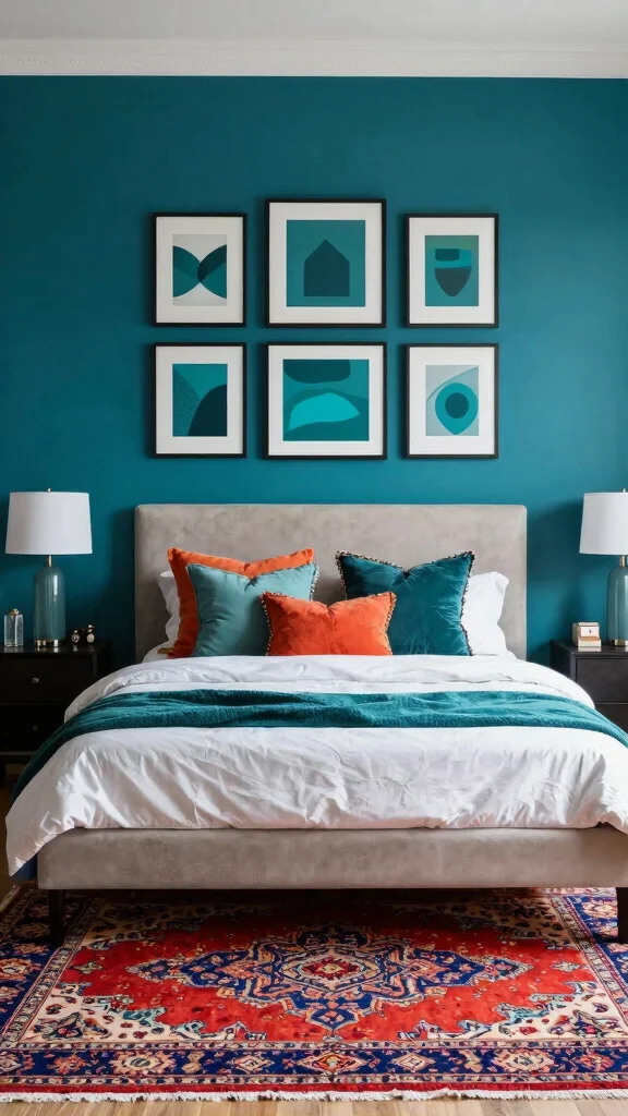 12 Persian Rug Bedroom Ideas for a Warm and Luxurious Retreat - 6. Statement Walls and Persian Rugs 1