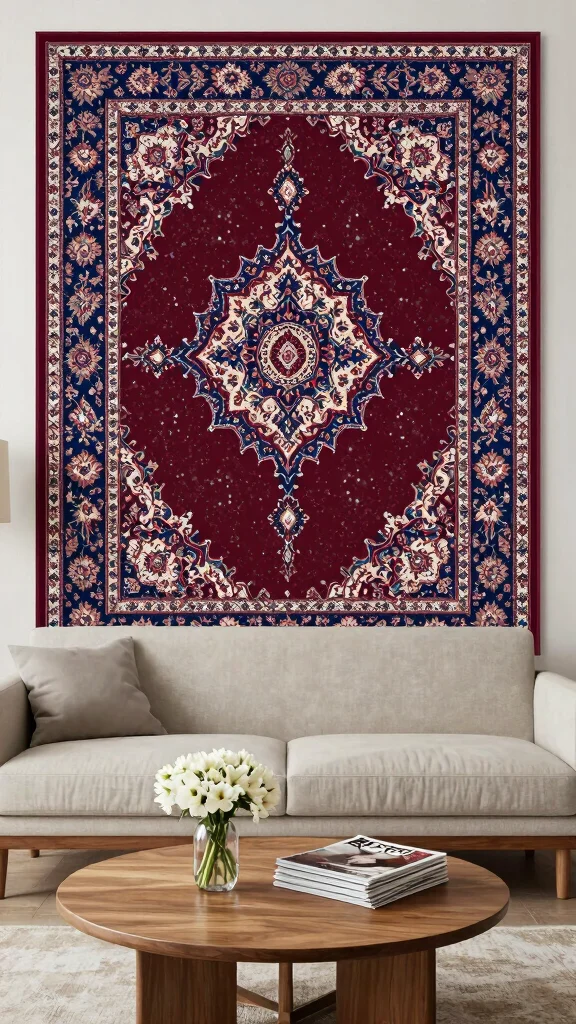 12 Persian Rug Wallpaper Ideas for a Rich and Timeless Vintage Aesthetic - 1. Embrace the Boldness of Central Medallion Designs 1