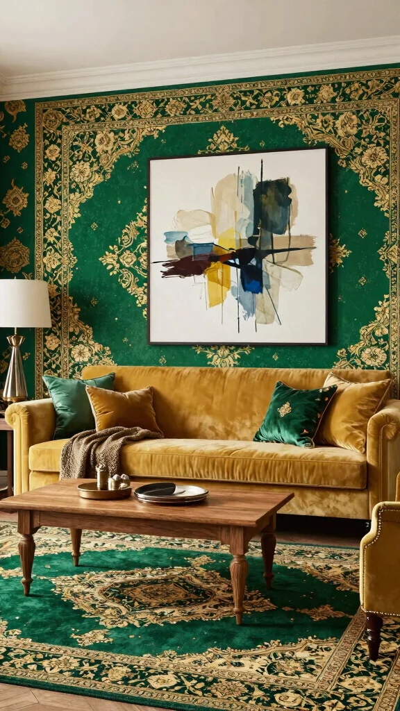 12 Persian Rug Wallpaper Ideas for a Rich and Timeless Vintage Aesthetic - 9. Opt for Rich Color Palettes for Impact 1