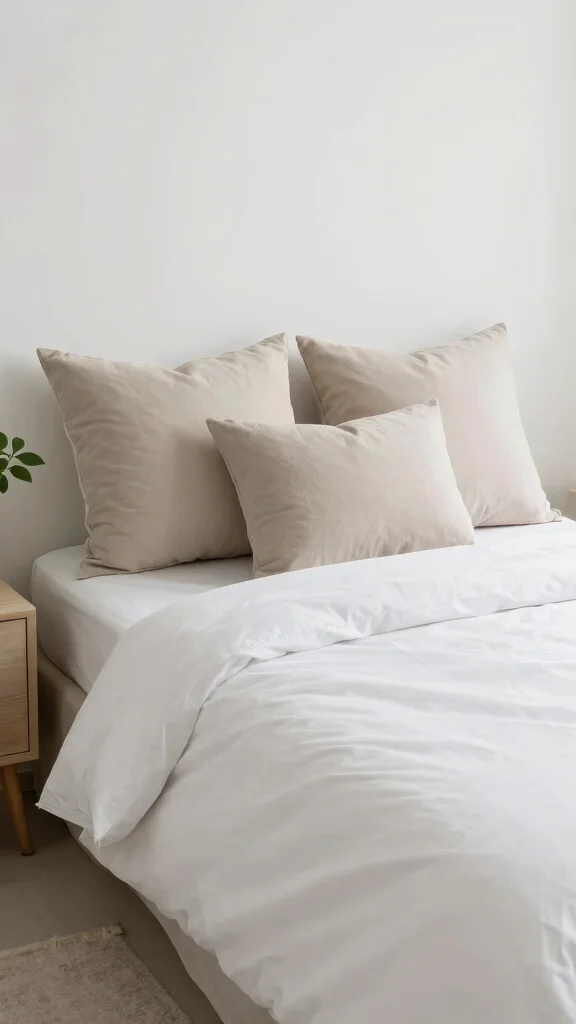 12 Pillow Placement on Bed Ideas for a Hotel-Inspired Bedroom Look - 4. The Minimalist Approach 1