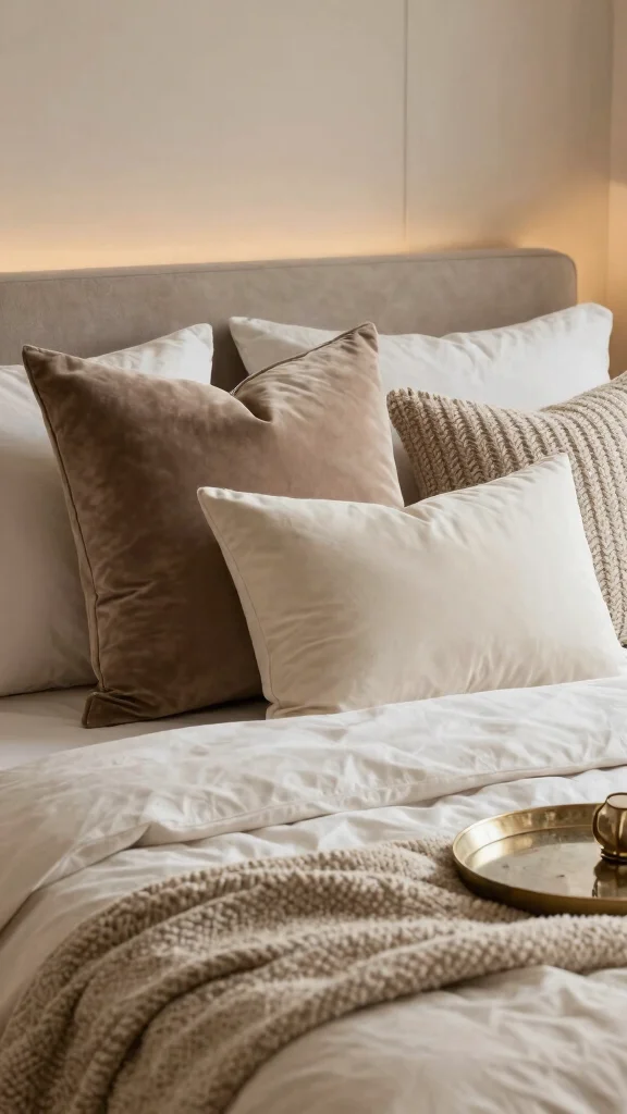 12 Pillow Placement on Bed Ideas for a Hotel-Inspired Bedroom Look - 7. Mixing Textures 1