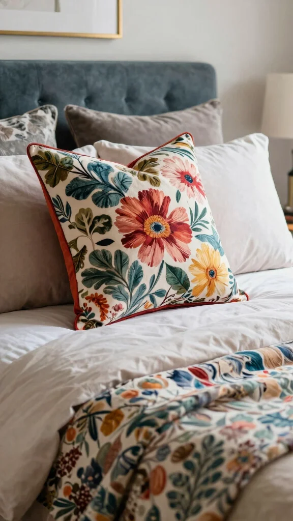 12 Pillow Placement on Bed Ideas for a Hotel-Inspired Bedroom Look - 8. Bold Patterns 1
