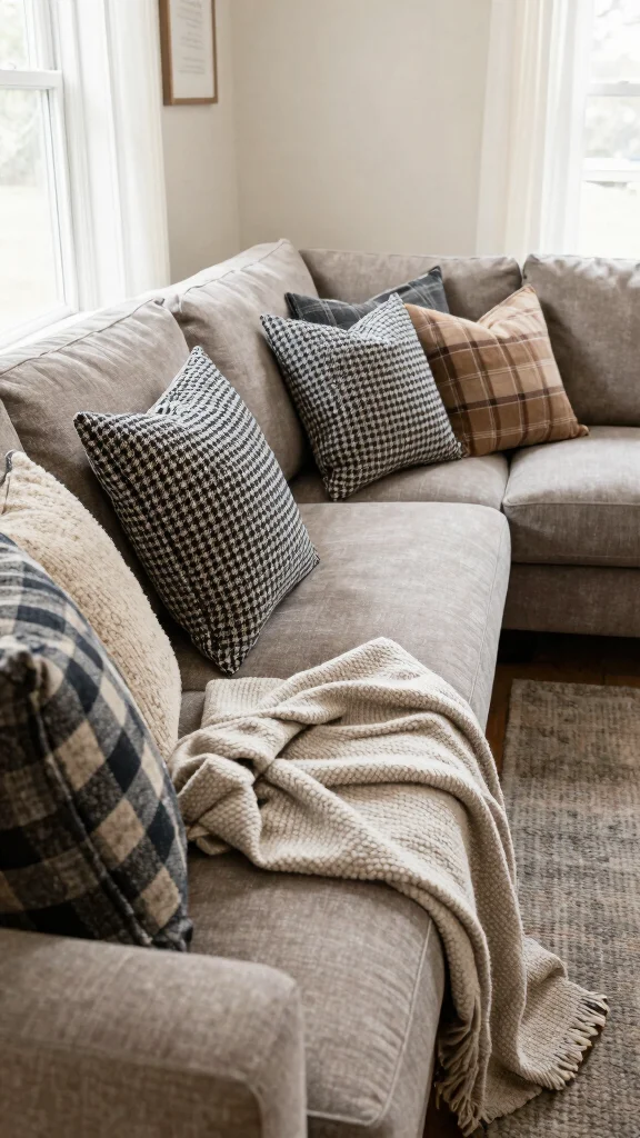 12 Plaid Pillow Covers Ideas for a Classic and Cozy Decor Touch - 6. Plaid in Layers 1