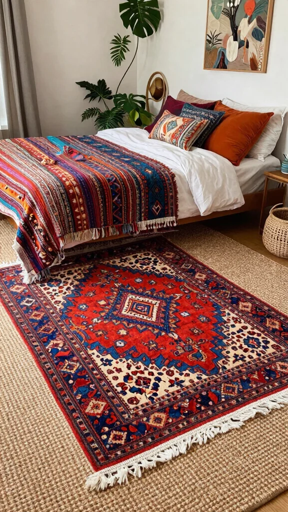 12 Rug Size Guide Bedroom Ideas to Help You Choose the Right Fit - 3. Layering Rugs for Depth 1
