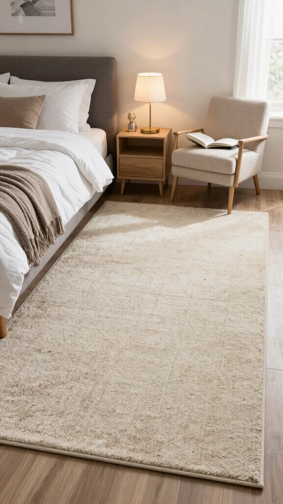 12 Rug Under Bed Placement Ideas for a More Balanced Bedroom Layout - 10. Multi-Purpose Rugs for Versatility 1