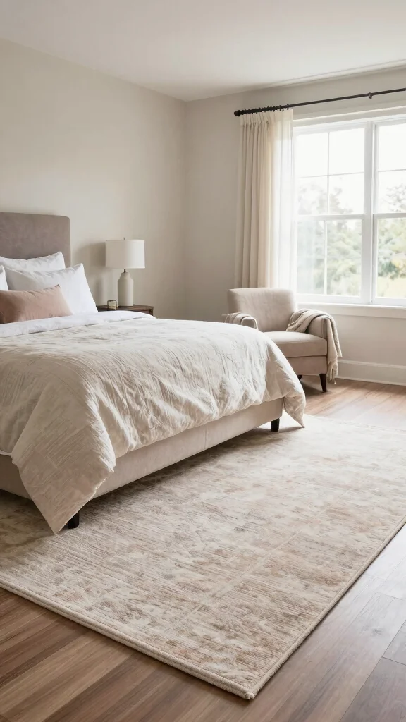 12 Rug Under Bed Placement Ideas for a More Balanced Bedroom Layout - 2. Full Coverage for Coziness 1