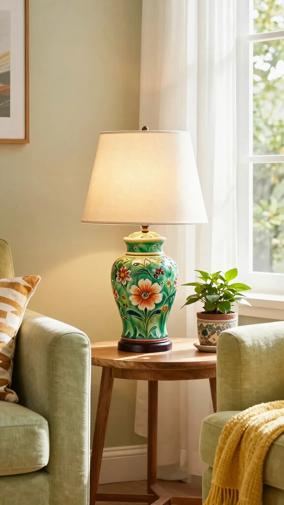 12 Table Lamp Design Ideas for Elegant and Functional Lighting - 2. Colorful Ceramic Bases: A Playful Touch 1