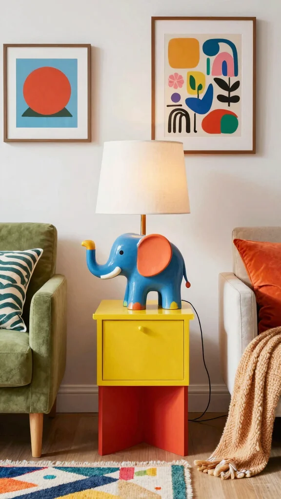 12 Table Lamp Design Ideas for Elegant and Functional Lighting - 7. Whimsical Shapes: Fun and Funky Designs 1