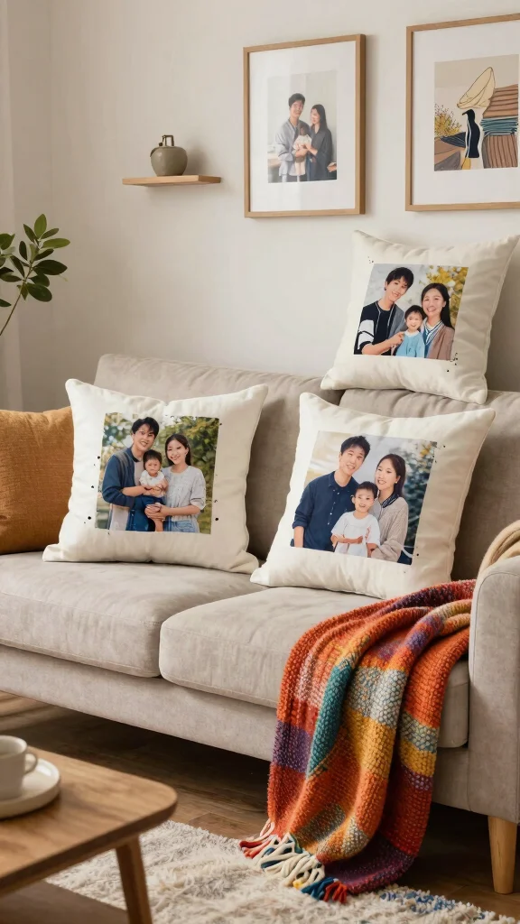 12 Throw Pillow Covers Ideas for an Easy Living Room Refresh - 10. Personalized Touches 1