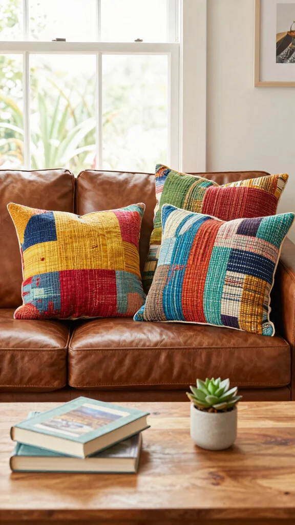 12 Throw Pillow Covers Ideas for an Easy Living Room Refresh - 2. Recycled Fabrics for a Green Touch 1