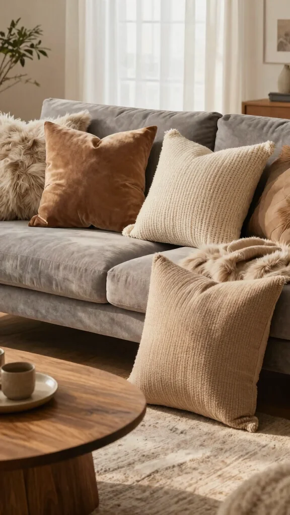 12 Throw Pillow Covers Ideas for an Easy Living Room Refresh - 6. Textured Layers 1