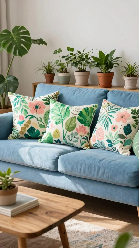 12 Throw Pillow Covers Ideas for an Easy Living Room Refresh - 7. Nature-Inspired Patterns 1