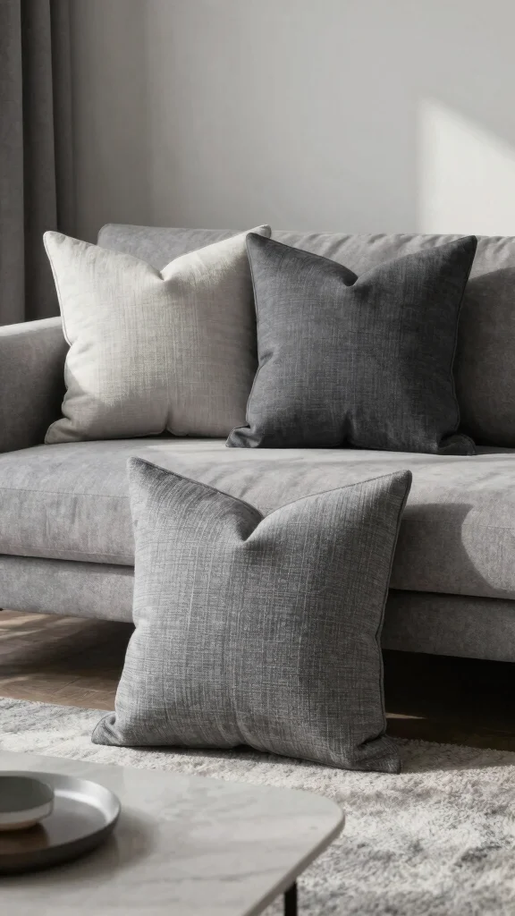 12 Throw Pillow Covers Ideas for an Easy Living Room Refresh - 9. Monochromatic Elegance 1