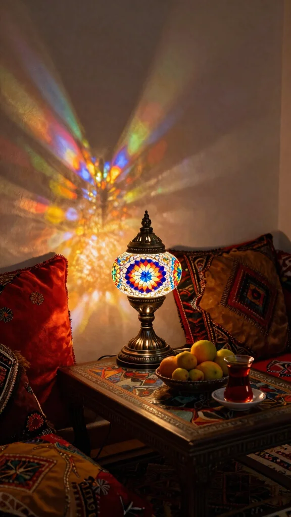 12 Turkish Lamp Design Ideas for a Warm and Exotic Home Accent - 6. Colorful Mosaic Lamps 1