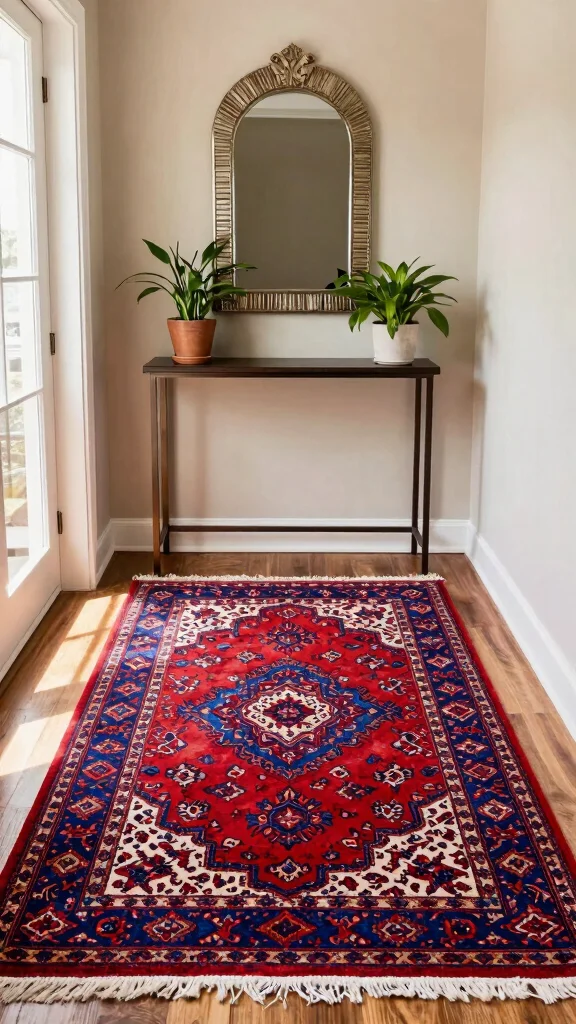 12 Vintage Persian Rug Ideas for Timeless Texture and Old-World Charm - 3. Statement Entryways 1